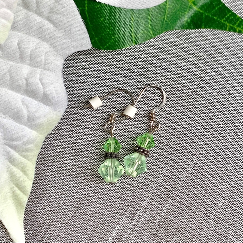 Handmade Green Crystal Earrings